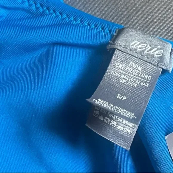 Aerie ROYAL BLUE One-Piece Swimsuit Pluge Sides + Scoop Neck - Picture 4 of 6